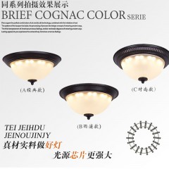 【伯利好】JC-D015-3011 美式乡村 led 吸顶灯 复古 简约 铁艺 卧室 厨房 书房 过道 玄关灯 门厅 阳台吸顶灯