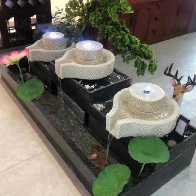 流水石材 户外装饰摆件 天然花岗岩流水装饰