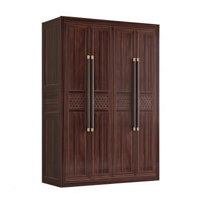 中式套餐2  乌金木套房家具21件套 2床+4床头柜 四门衣柜 卧室家具 客厅直排沙发+单人位 餐厅1桌+6椅