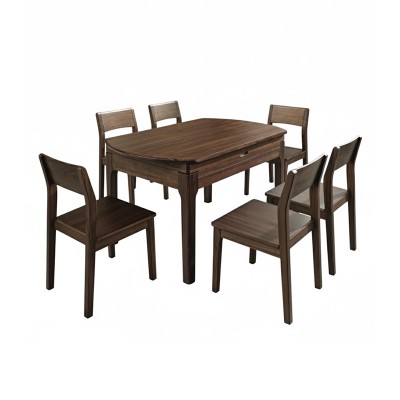 中式套餐1 两室两厅家具套餐17件套 黑胡桃中式客厅直排沙发 卧室2床+4床头柜 妆台 衣柜 餐厅1桌4椅