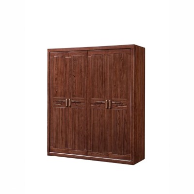 中式套餐1 两室两厅家具套餐17件套 黑胡桃中式客厅直排沙发 卧室2床+4床头柜 妆台 衣柜 餐厅1桌4椅